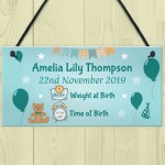 Personalised Newborn Baby Birth Details New Baby Christening