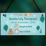 Personalised Newborn Baby Birth Details New Baby Christening