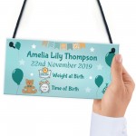 Personalised Newborn Baby Birth Details New Baby Christening