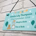 Personalised Newborn Baby Birth Details New Baby Christening