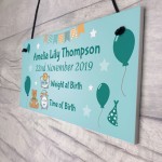 Personalised Newborn Baby Birth Details New Baby Christening