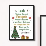 Personalised Nursery Teacher Christmas Gift Framed Print