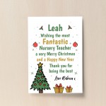 Personalised Nursery Pre School Teacher Christmas Gift Print