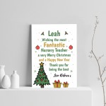 Personalised Nursery Pre School Teacher Christmas Gift Print