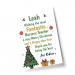 Personalised Nursery Pre School Teacher Christmas Gift Print