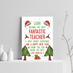 Teacher Christmas Gifts Personalised Thank You A4 Card Print