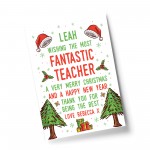 Teacher Christmas Gifts Personalised Thank You A4 Card Print