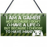 Gaming Sign Novelty Gamer Gift For Son Brother Boys Bedroom