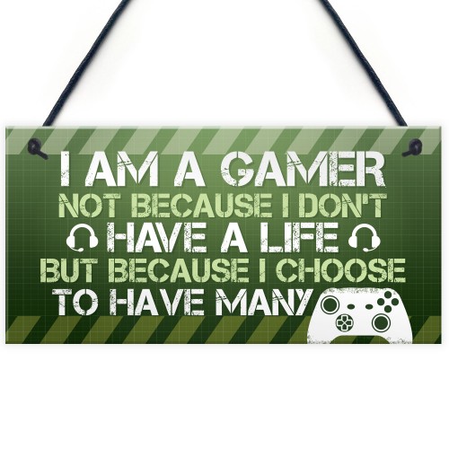 Gaming Sign Novelty Gamer Gift For Son Brother Boys Bedroom