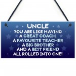 Novelty UNCLE Gift Christmas Present Idea For Uncle Hanging Sign