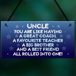 Novelty UNCLE Gift Christmas Present Idea For Uncle Hanging Sign