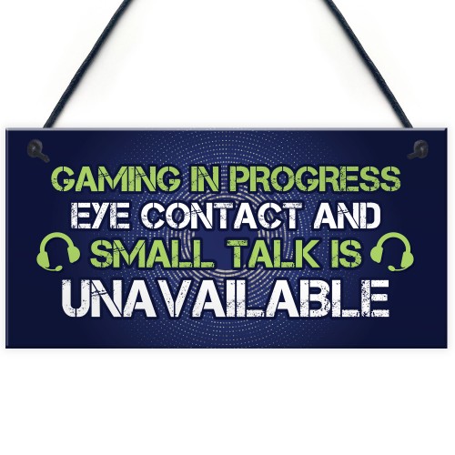 GAMING IN PROGRESS Novelty Gaming Sign Christmas Gamer Gift