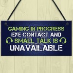 GAMING IN PROGRESS Novelty Gaming Sign Christmas Gamer Gift