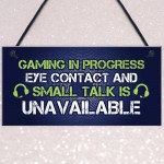 GAMING IN PROGRESS Novelty Gaming Sign Christmas Gamer Gift