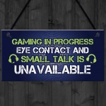 GAMING IN PROGRESS Novelty Gaming Sign Christmas Gamer Gift