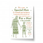 Nan Gift Nan Poem Print Nan Birthday Xmas Gift From Grandchild