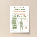 Nan Gift Nan Poem Print Nan Birthday Xmas Gift From Grandchild