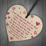 True Friend Wood Heart Plaque Friendship Sign Gift