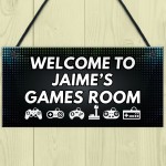 Games Room Personalised Sign Gamer Gaming Birthday Gift