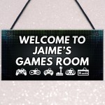 Games Room Personalised Sign Gamer Gaming Birthday Gift