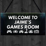 Games Room Personalised Sign Gamer Gaming Birthday Gift