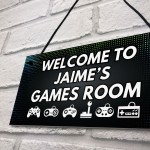 Games Room Personalised Sign Gamer Gaming Birthday Gift