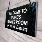 Games Room Personalised Sign Gamer Gaming Birthday Gift