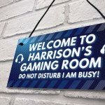 PERSONALISED Blue Gaming Gamer Sign ANY NAME Christmas Gift