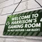 PERSONALISED Green Gaming Gamer Sign ANY NAME Christmas 