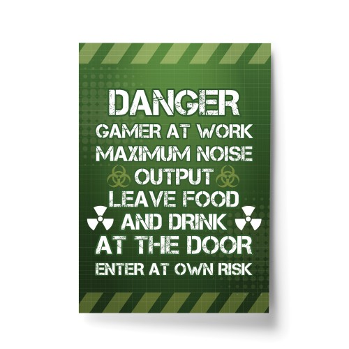 Funny Gaming Sign For Boys Bedroom Games Room Man Cave Print