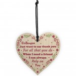 Thank You Colleague Gift Wooden Heart Leaving Work Present