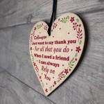 Thank You Colleague Gift Wooden Heart Leaving Work Present