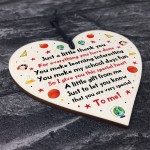 Just A Little Thank You Wood Heart Gift For Teacher Leaving