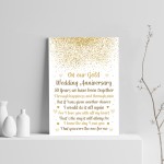 50th Wedding Anniversary Gift Print Special Gift For Husband