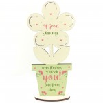 Personalised Wood Flower Birthday Christmas Gift For Great Nanny