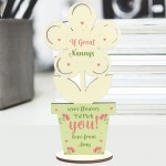 Personalised Wood Flower Birthday Christmas Gift For Great Nanny