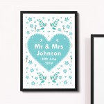 Personalised Wedding Gift Mr And Mrs Gift Print Valentines Day