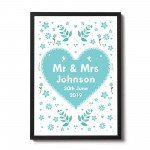 Personalised Wedding Gift Mr And Mrs Gift Print Valentines Day