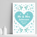 Wedding Gift Personalised Mr And Mrs Gift Print Wedding Keepsake