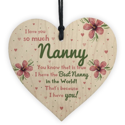 Special Gift For Nanny Wood Heart Nan Birthday Gift Grandparent 