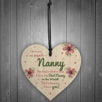 Special Gift For Nanny Wood Heart Nan Birthday Gift Grandparent 