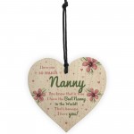 Special Gift For Nanny Wood Heart Nan Birthday Gift Grandparent 