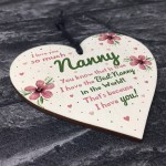 Special Gift For Nanny Wood Heart Nan Birthday Gift Grandparent 