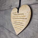 50th Gold Wedding Anniversary Gift For Husband Wife Wooden Heart