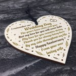 Anniversary Gift For Husband Wood Heart Anniversary Card For Him