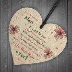 Special Gift For Nan Wooden Heart Nan Birthday Gift Grandparent 