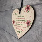 Special Gift For Nan Wooden Heart Nan Birthday Gift Grandparent 