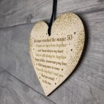 50th Wedding Anniversary Gift For Husband Wife Wood Heart