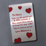 Personalised Metal Wallet Card For Wallet Valentines Day Gifts