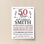 50th Wedding Anniversary Gift Personalised Special Gift